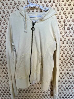 Vintage Loomstate Off-White Hoodie - "One Day at a Time" Moon/Ocean - Size L